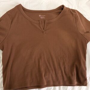 No Boundaries light Brown Crop Top